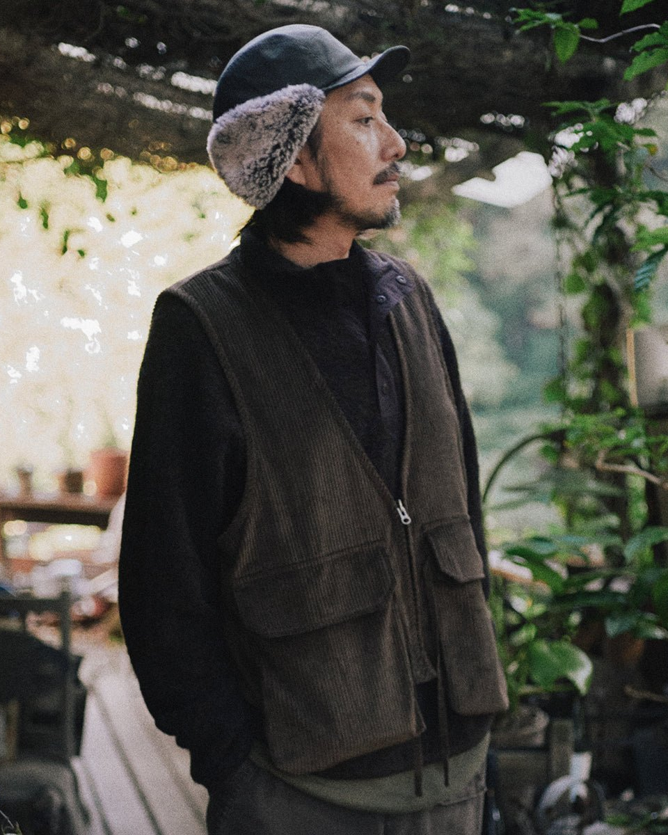 Corduroy Fleece Vestの着用カット