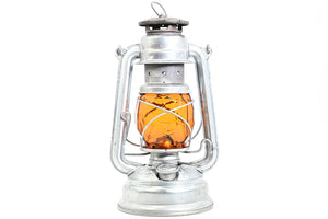 Oil lantern globe hammered amber