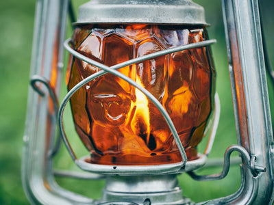 Oil lantern glove hammered clear/amber