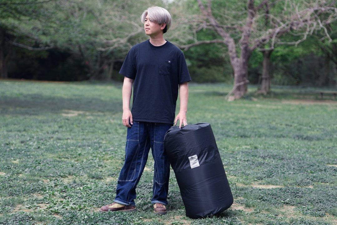 キャンプエアマット10cm(ダブル)GRインフレータブルマットR値10.8