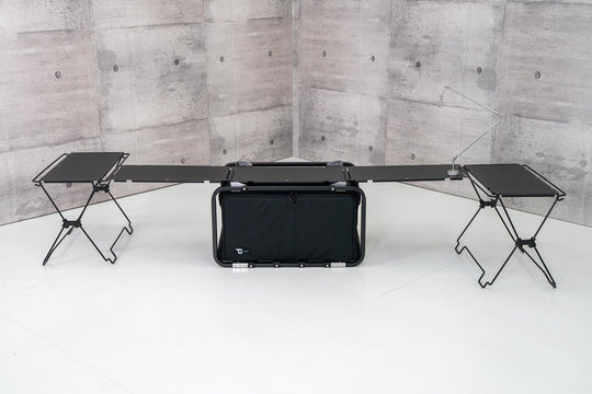 【セット割】ギアバンカーテーブルセット ブラック（コードユニット ブラック + トップボード ブラック+ ショルダーケース + ギアバンカー + グラフアーム） - TOKYO CRAFTS