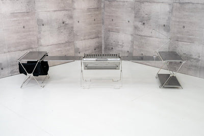 【セット割】コードユニット 焚き火テーブルセット（コードユニット + メバ BBQコンロ + トップボード + 薪ホルダー + グラフアーム + ショルダーケース） - TOKYO CRAFTS